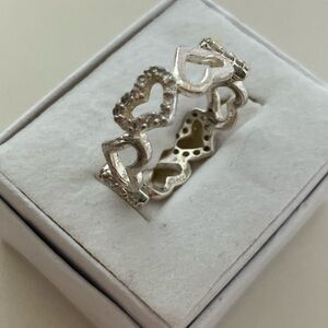 Sterling Silver Ring Size 7.75 with CZ Accents